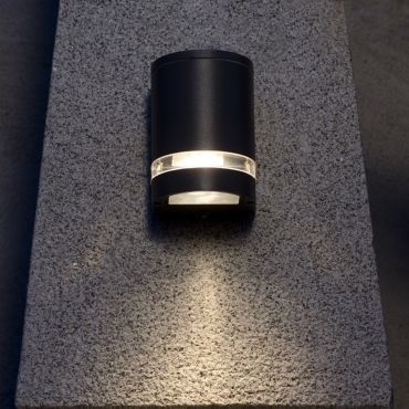Lutec Focus - buiten wandlamp - 11 x 11 x 15 cm - IP44 - donkergrijs