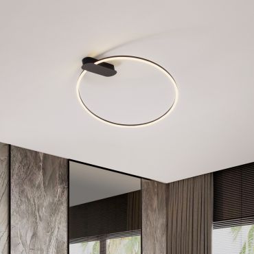 Nova Luce Kiklos - plafondlamp - Ø 64 x 30 cm - 30W dimbare LED incl. - zandzwart