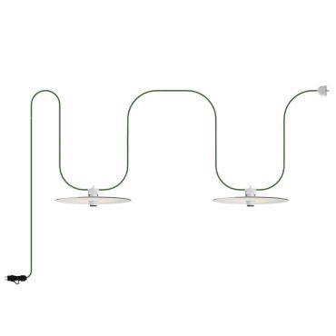 Creative Cables Eiva Ellepì - draagbare lichtslinger -  5,6 meter totale lengte - 2 x E27 fitting met siliconen kabelhouder - IP65 - groen &amp; wit