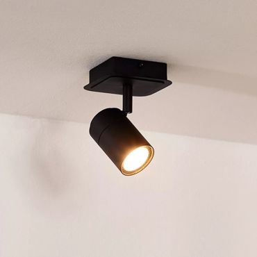 Lucide Lennert - opbouwspot 1L - 10 x 10 x 12,5 cm - 5W dimbare LED incl. - IP44 - zwart