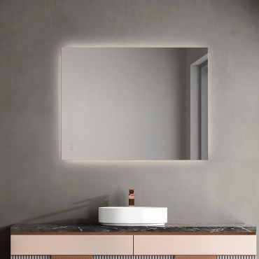 Nova Luce Alda - spiegel met verlichting - 80 x 60 x 3,5 cm - 48W LED incl. - IP44 - zilver