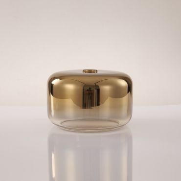 Artdelight Casino - glazen lampenkap - Ø 28 x 17 cm - goud