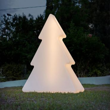 New Garden Pinus 160 - oplaadbare vloerlamp op zonne-energie - 118 x 160 x 45 cm - 1,5W RGB LED incl. - IP65 - wit