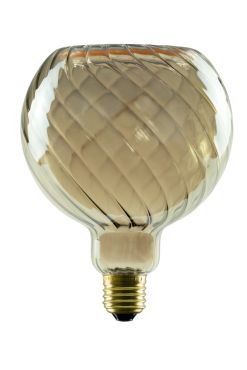 Segula LED lamp - Floating Line Twisted - Ø 12,5 x 16,5 cm - E27 - 6W dimbaar - 1900K - gerookt