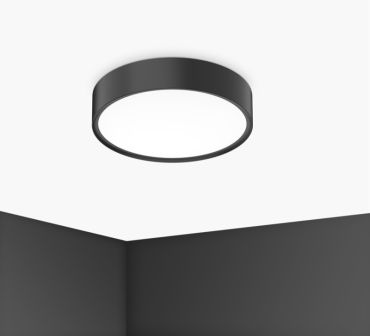 Century Italia Blanca Luxe - plafondlamp - Ø 30 x 7 cm - 17W LED incl. - zwart