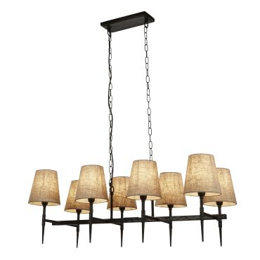 Searchlight Gothic - luster - 91 x 150 cm - zwart en natuurlijk linnen