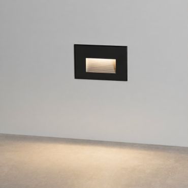 Nova Luce Polka - inbouw wandverlichting - 12 x 8 x 7,4 cm - 4W LED incl. - IP65 - zandzwart