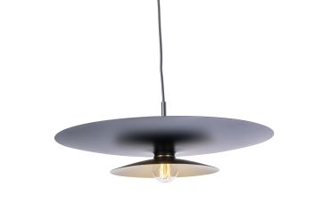 Artdelight Linares - hanglamp - Ø 50 x 16,5 cm - zwart