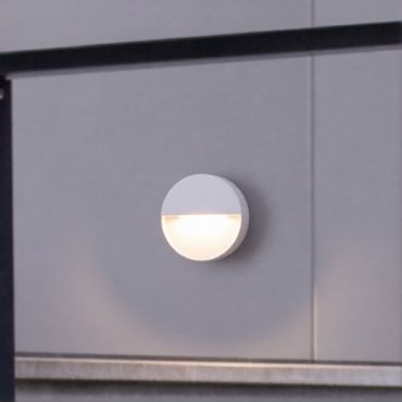 Nova Luce Rodix - buiten wandverlichting - Ø 16 x 3,1 cm - 5W LED incl. - IP54 - zandwit