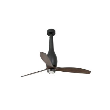 Faro Eterfan - plafondventilator met licht en afstandsbediening - Ø 128 cm - 17W LED incl. - donkerbruin en mat zwart