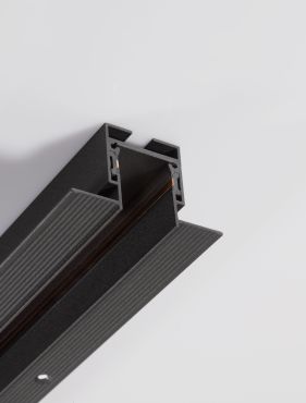 Nova Luce Planet 03 - trimless verzonken magnetisch profiel - 200 x 6,5 x 3,9 cm - zandzwart