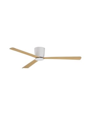 Nova Luce Dell - plafondventilator met afstandsbediening en licht optie - Ø 121,9 x 18,2 cm - wit &amp; houtkleur