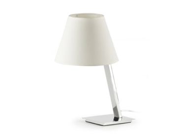 Faro Moma - tafellamp - 30 x 23 x 44 cm - chroom en wit