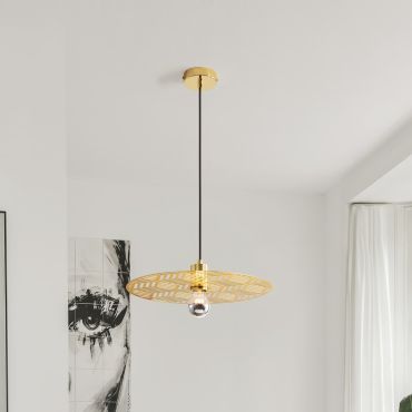 Nova Luce Eres - hanglamp - Ø 40 x 150 cm - goud