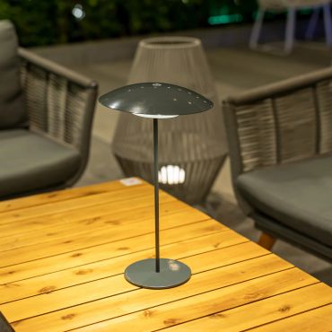 New Garden Sardinia 40 - oplaadbare tafellamp - Ø 22 x 40 cm - 6W dimbare LED incl. - IP44 - antraciet