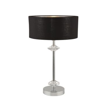 Searchlight New Orleans - tafellamp - Ø 28 x 46 cm - zwart en chroom
