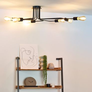 Lucide Lester - plafondverlichting - 150 x 80 x 20 cm - zwart