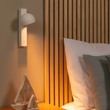 Lucide Esfera - wandverlichting met touch dimmer - 14 x 10 x 25 cm - 9W dimbare LED incl. - wit