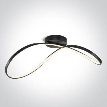 ONE Light Decorative - plafondverlichting - 70 x 32 x 27 cm - 40W dimbare LED incl. - zwart