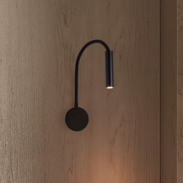 Nova Luce Sonica - wandlamp - Ø 8,5 x 56 cm - 6W LED incl. - IP44 - zandzwart