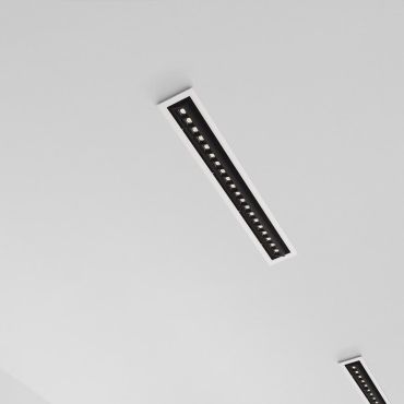 Nova Luce Cantia - inbouwspot - 59,4 x 8,2 cm - 576 x 72 mm inbouwmaat - 30W LED incl. - zwart - warm wit