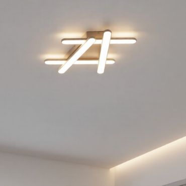 Nova Luce Willow - plafondlamp - 51 x 39 x 5,6 cm - 38W dimbare LED incl. - zandwit