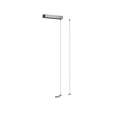 Lucide Linial - magnetisch railsysteem - ophangkabelset met plafondplaat - 30 x 8 x 200 cm - zwart mat chroom