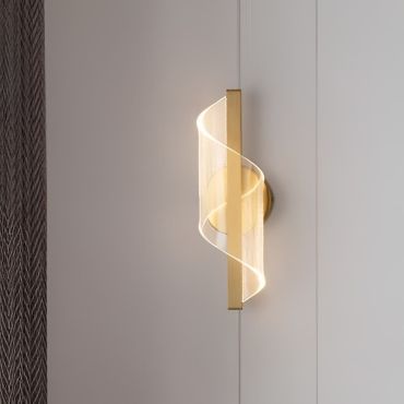 Nova Luce Valentin - wandlamp - 11 x 33 x 13 cm - 9W LED incl. - messing goud