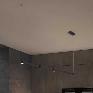 Nova Luce Puize - hanglamp - 156 x 140 x 6 cm - 30W dimbare LED incl. - zandzwart