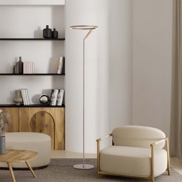 Nova Luce Tilia - vloerlamp - Ø 33 x 168 cm - 26W dimbare LED incl. - mokkakoffie