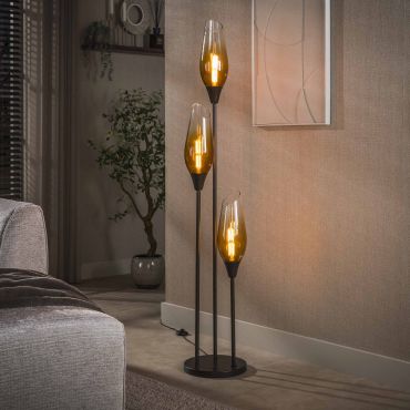 Vico Cocoon - vloerlamp - Ø 35 x 168 cm - sienna bruin en transparant