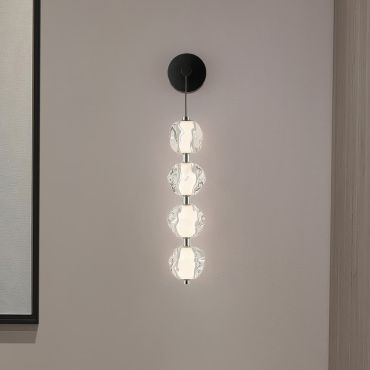 Nova Luce Ifos - wandlamp - Ø 12 x 67 x 13,5 cm - 17W dimbare LED incl. - zandzwart en chroomkleurig metaal
