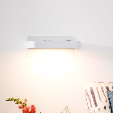 Lucide Atkin - bedlamp met USB-poort - 25 x 14 x 11,5 cm - 6W LED incl. - wit