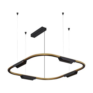 VK Lighting Core - hanglamp - 62,8 x 62,8 x 156,8 cm - 25W dimbare LED incl. - goud en zwart