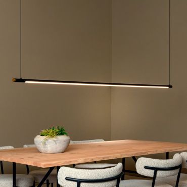Lucide Marnik - hanglamp met handbewegingssensor - 197,1 x 2,5 x 160 cm - 24W dimbare LED incl. - zwart en goud