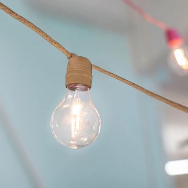 New Garden Garland Allegra - lichtslinger op zonne-energie - 8m slinger waarvan 3m snoer - 10 LED-lampen incl. - IP44 -  jute