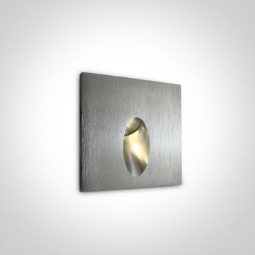 ONE Light Indoor/Outdoor Dark Light Wall Recessed - inbouw wandverlichting - 7 x 4,5 x 7 cm - 3W LED incl. - IP54 - aluminium
