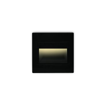 ONE Light Indoor Square Wall Recessed - inbouw wandverlichting - 9,4 x 3,5 x 9,4 cm - 1,5W LED incl. - zwart