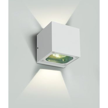 ONE Light Cube Wall Lights Up &amp; Down - buiten wandverlichting - 10 x 10 x 10 cm - 6W LED incl. - IP65 - wit