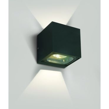 ONE Light Cube Wall Lights Up &amp; Down- buiten wandverlichting - 10 x 10 x 10 cm - 6W LED incl. - IP65 - antraciet