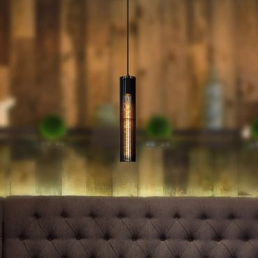 Lucide Lionel - hanglamp - 6,5 x 11 x 180 cm - zwart
