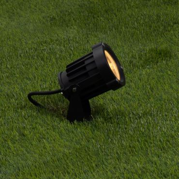 Nova Luce Quick – grondspot op piek - Ø 8 x 14 cm - 13W LED incl. - IP65 - zandzwart
