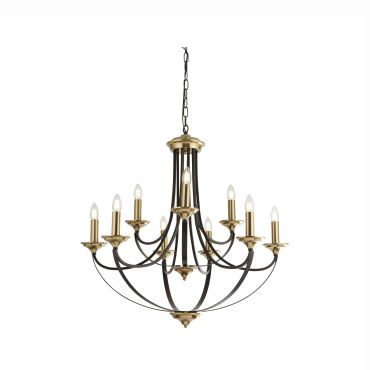 Searchlight Belfry - luster - Ø 78 x 200 cm - brons en bruin