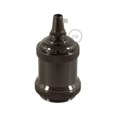 Creative Cables - E27-fitting met cilindervormige kabelhouder - Ø 5 x 7,2 cm - parelzwart