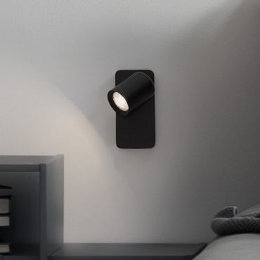 Nova Luce Cosmina - wandlamp - 11 x 16 x 3 cm - 10W LED incl. - zandzwart