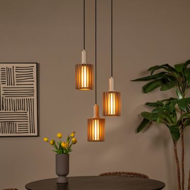 Lucide Lambres - hanglamp - Ø 40 x 164 cm - taupe