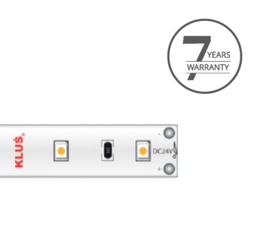 KLUS LED strip - 0,8cm breed, 500cm lengte - 24Vdc - dimbaar - 4,8W LED per meter - 60 LEDs per meter - IP20 - 4000K