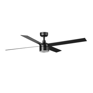 Faro Rudder Tek 4 L - plafondventilator met licht - Ø 132 cm - mat zwart - 4000K