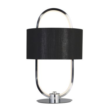 Searchlight Madrid - tafellamp - Ø 25 x 41 cm - 10W dimbare LED incl. - zwart en chroom