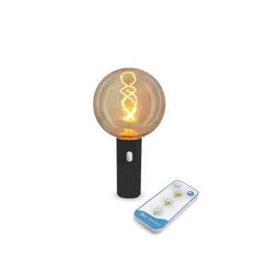 New Garden Edy - draagbare oplaadbare lichtbron met afstandsbediening - Ø12 x 23 cm - 3W dimbare LED incl. - IP54 - zwart